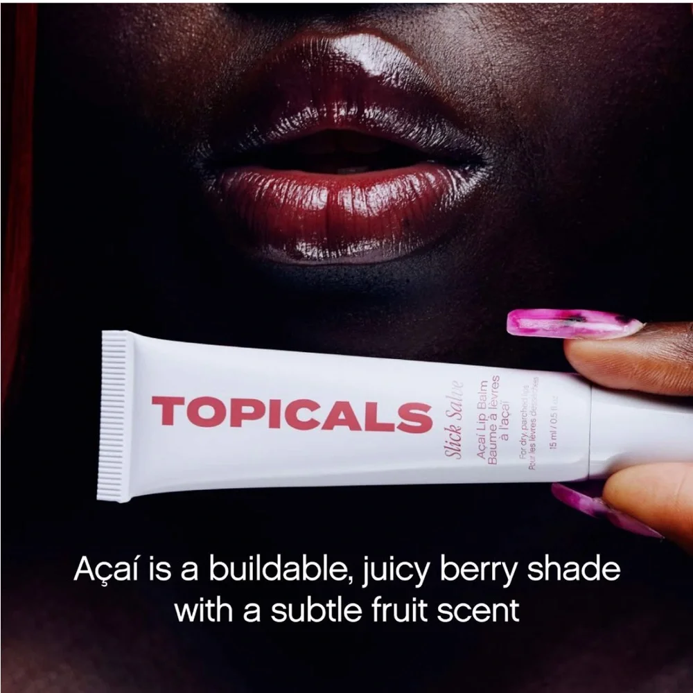 Topicals🍒 Acai Slick Salve Glossy Lip Balm + Sephora Flower Charm NIB
